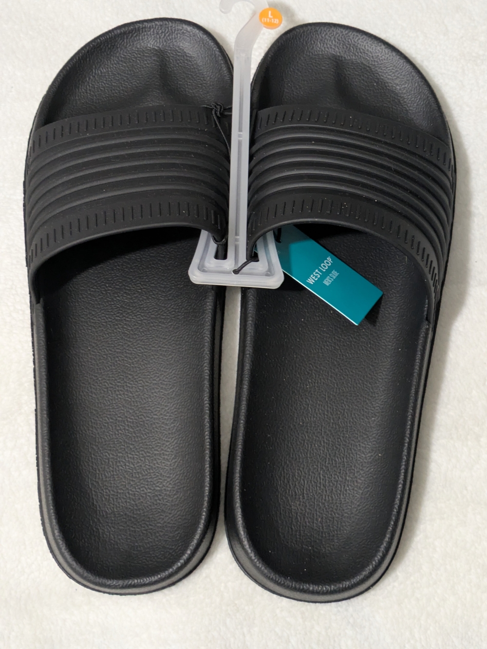 NEW West Loop Men's Slide Sandals - Black - Size Large (11/12)